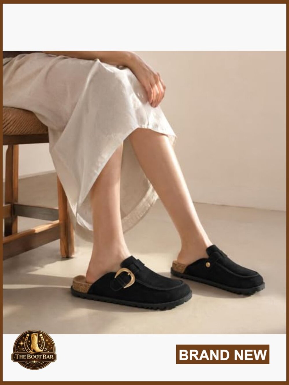 Genuine Suede Clogs Women Arch Support Slip On Mules Memory Foam Cork Footbed - Picture 2 of 6